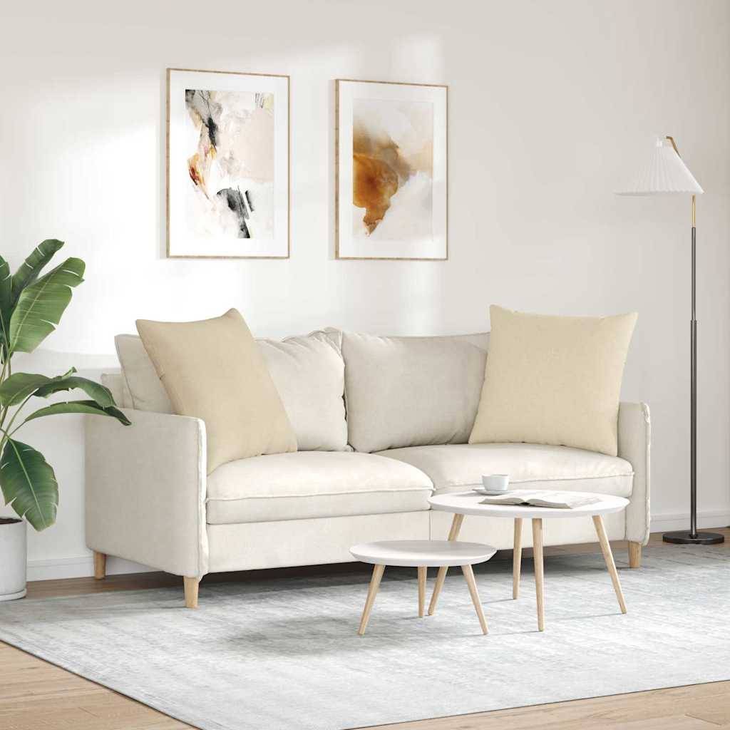 vidaXL Sofakissen 2 pcs Creme 60 x 60 cm Stoff
