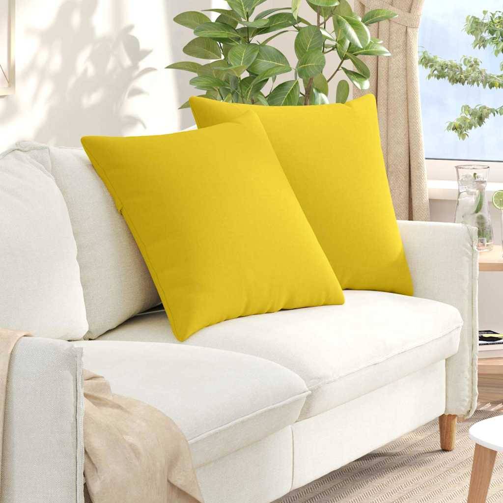 vidaXL Sofakissen 2 pcs Helles Gelb 60 x 60 cm Stoff