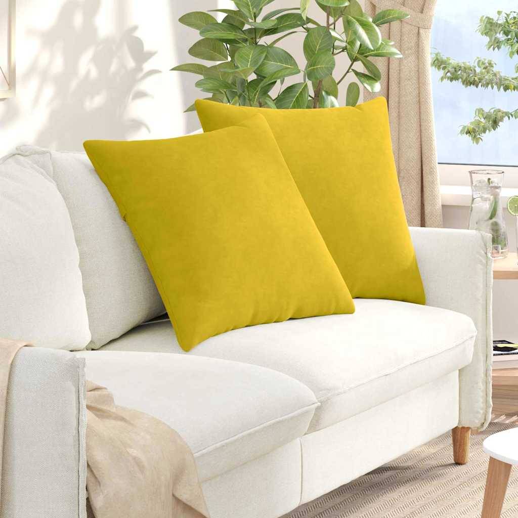 vidaXL Sofakissen 2 Stück Gelb 80 x 80 cm Cordstoff