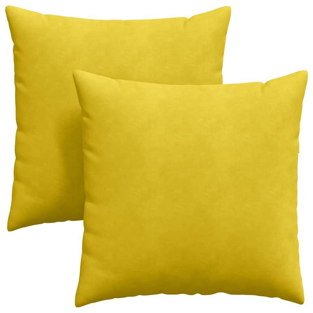 vidaXL Sofakissen 2 Stück Gelb 80 x 80 cm Cordstoff