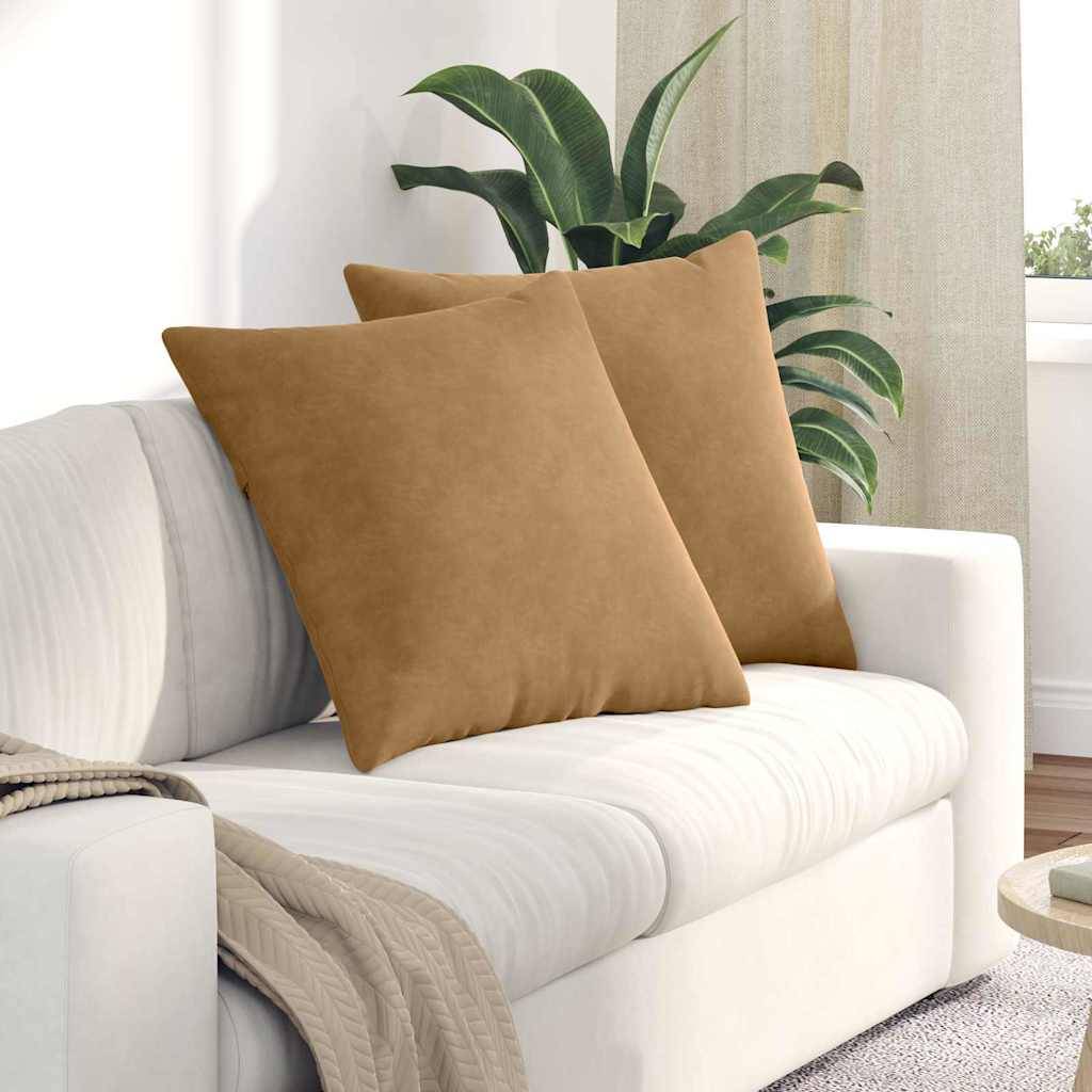 vidaXL Sofakissen 2 Stück Braun 80 x 80 cm Cordstoff