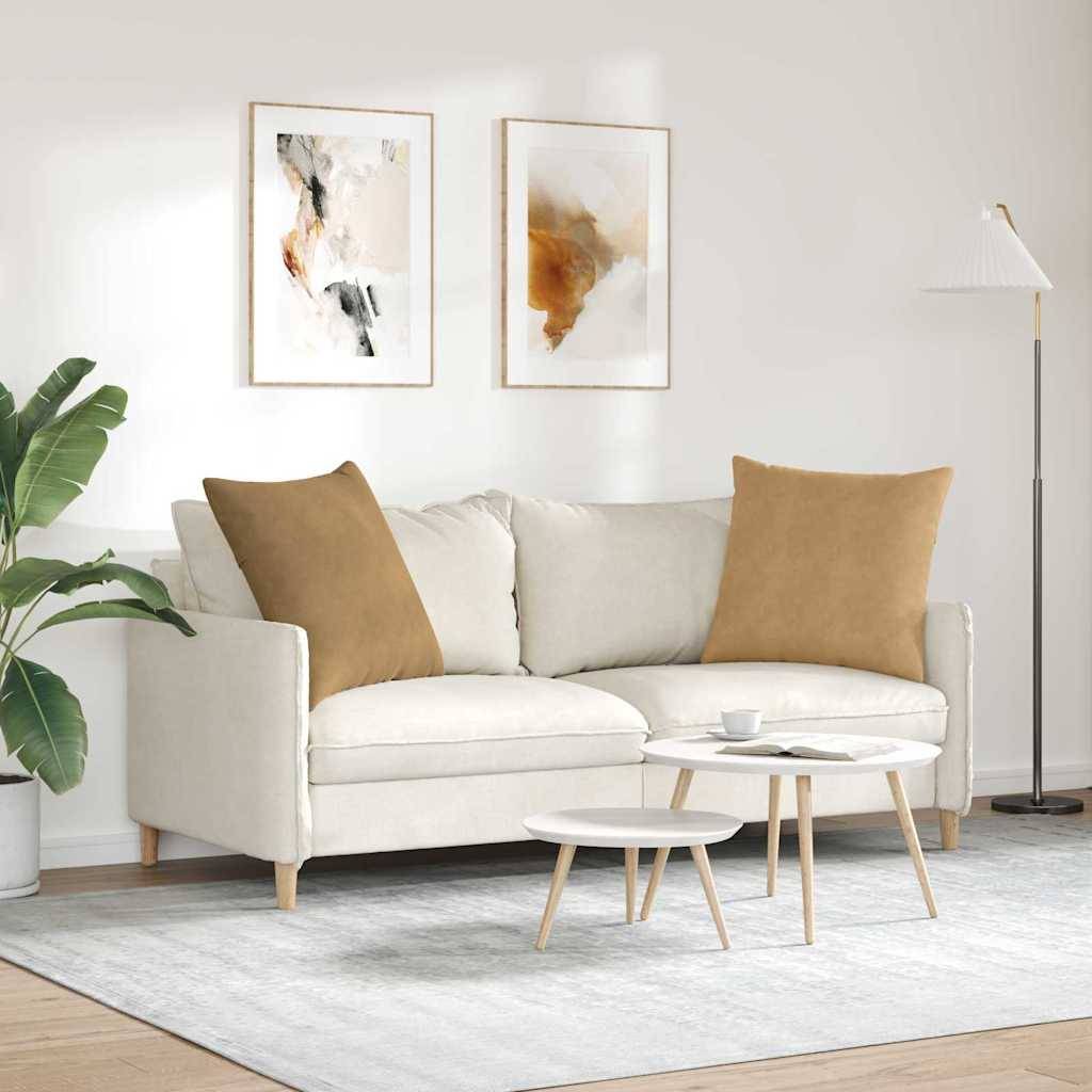 vidaXL Sofakissen 2 Stück Braun 80 x 80 cm Cordstoff