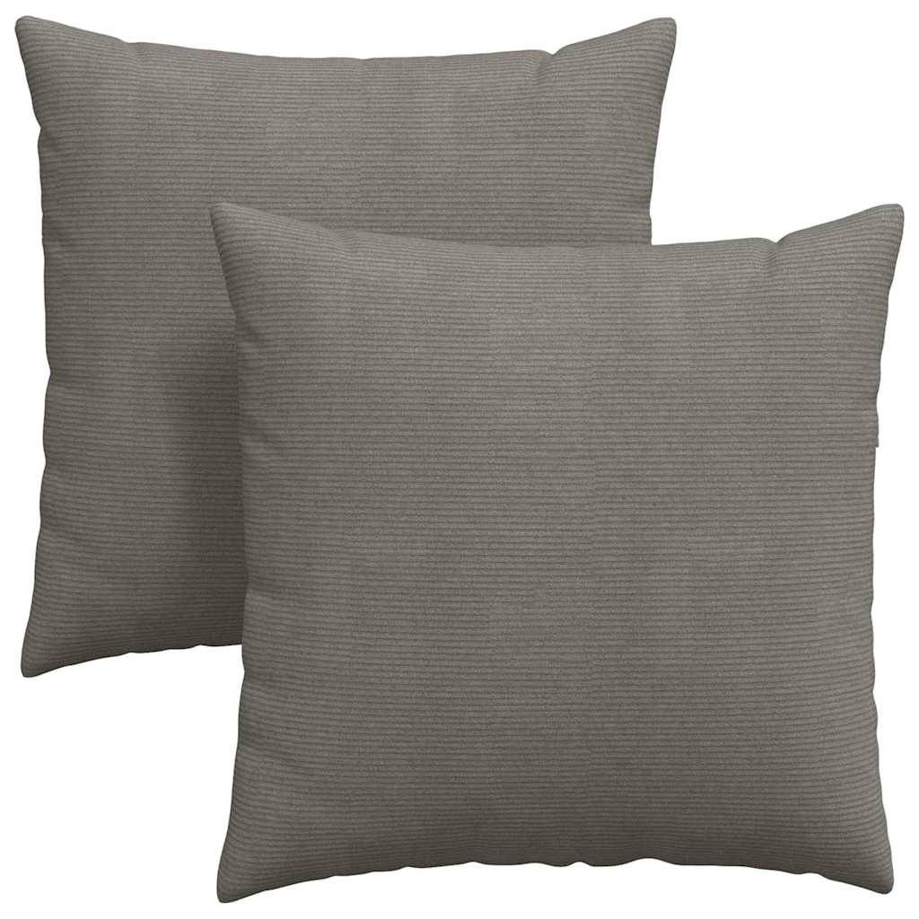 vidaXL Sofakissen 2 Stück Hellgrau 80 x 80 cm Cordstoff