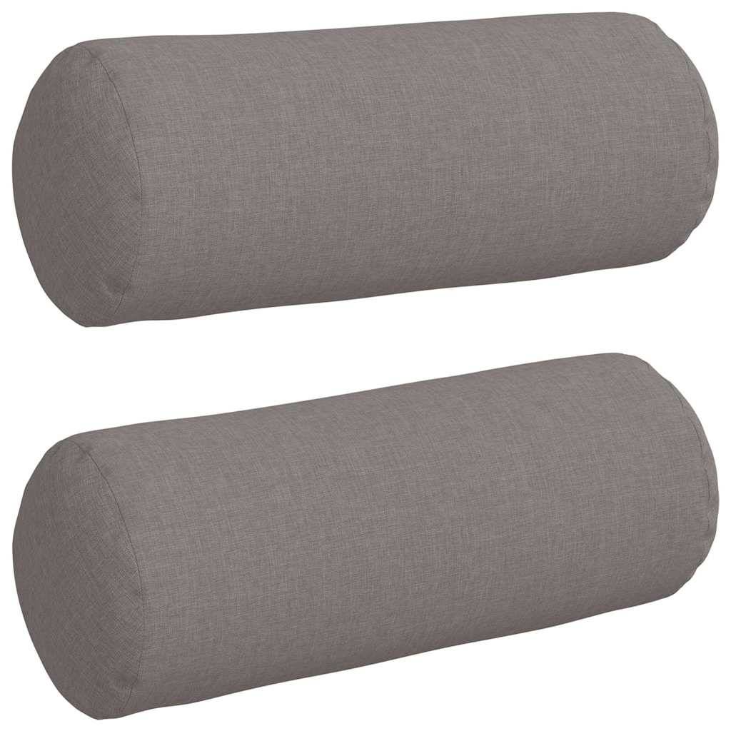 vidaXL Bolsterkissen 2 Stück Taupe Ø 15 x 40 cm Stoff