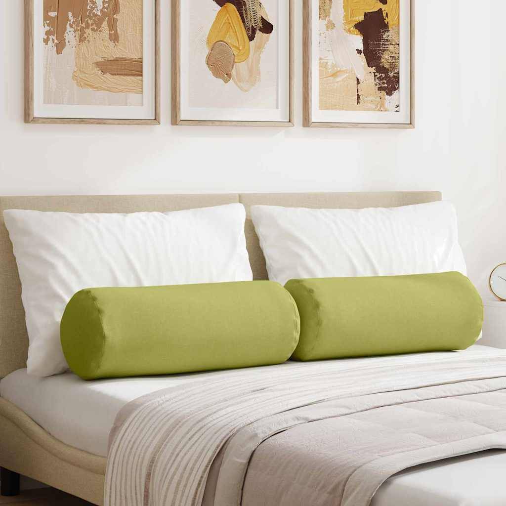 vidaXL Bolsterkissen 2 Stück Hellgrün Ø 25 x 70 cm Stoff