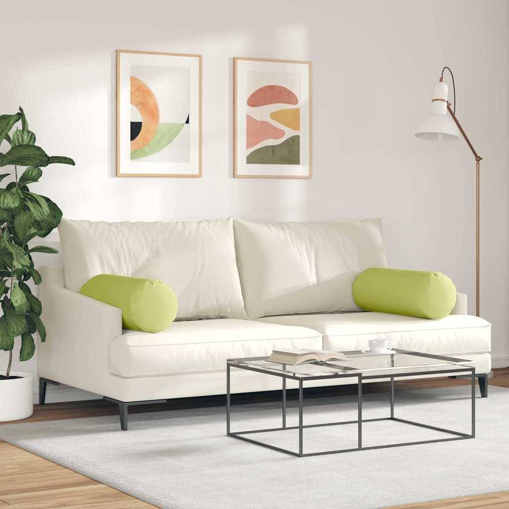 vidaXL Bolsterkissen 2 Stück Hellgrün Ø 25 x 70 cm Stoff
