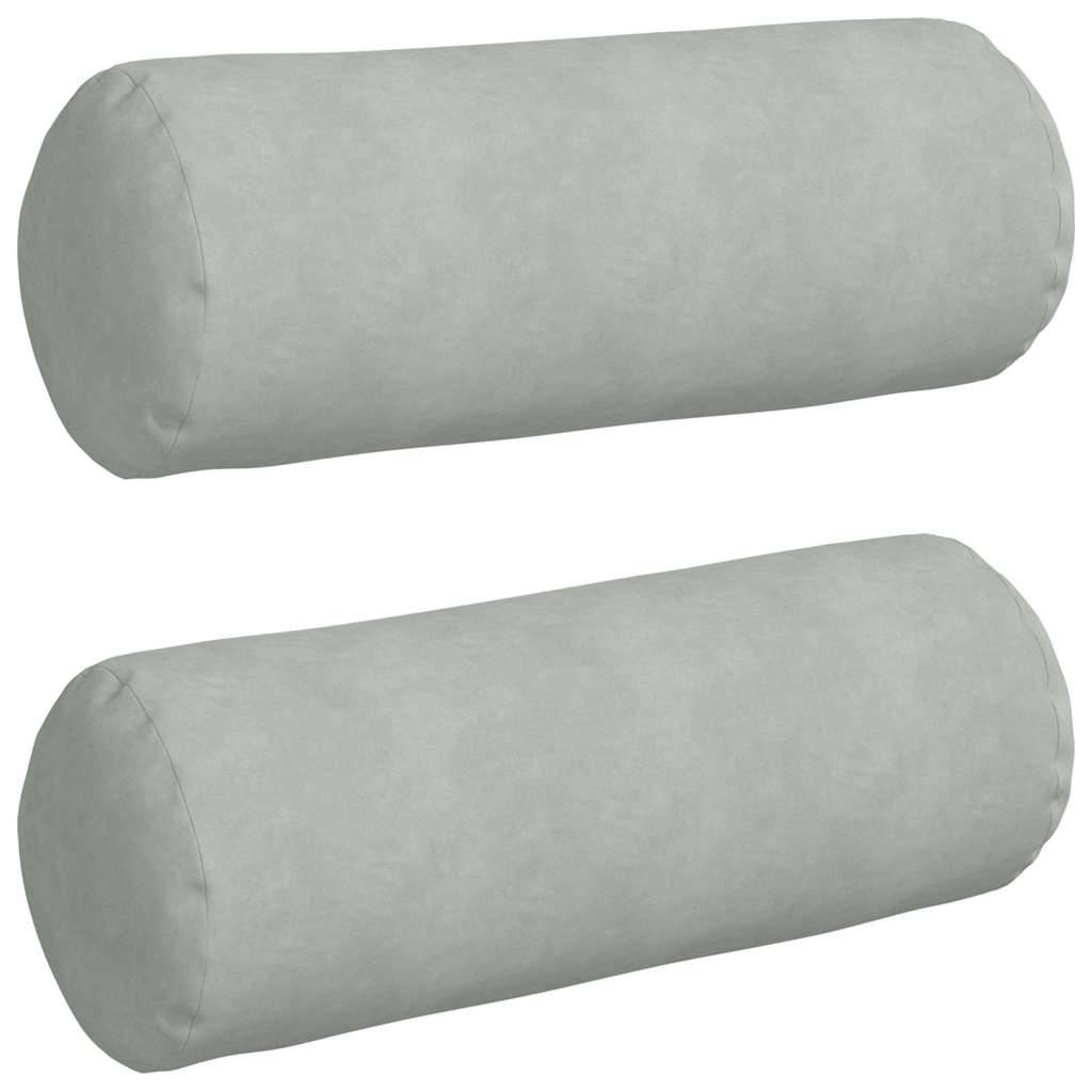 vidaXL Bolsterkissen 2 Stück Hellgrau Ø 25 x 70 cm Cordstoff