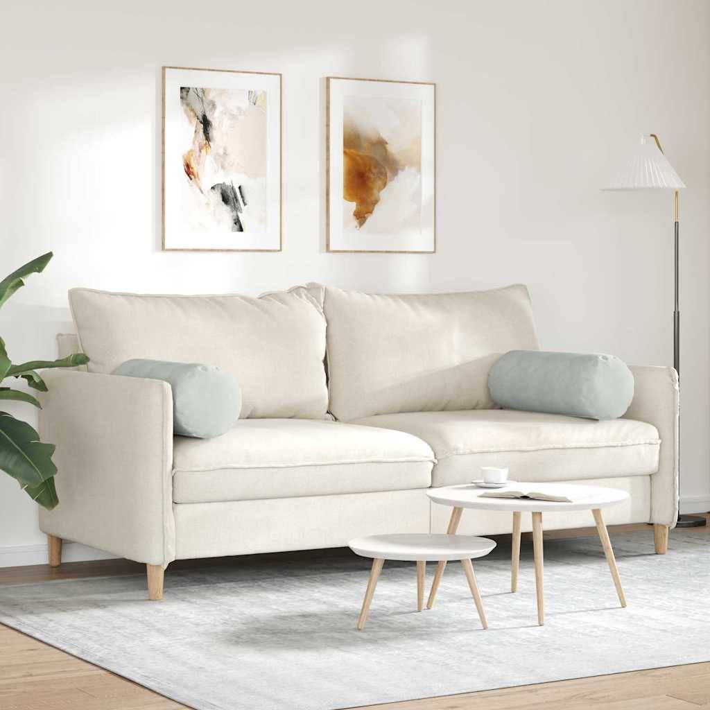 vidaXL Bolsterkissen 2 Stück Hellgrau Ø 25 x 70 cm Cordstoff