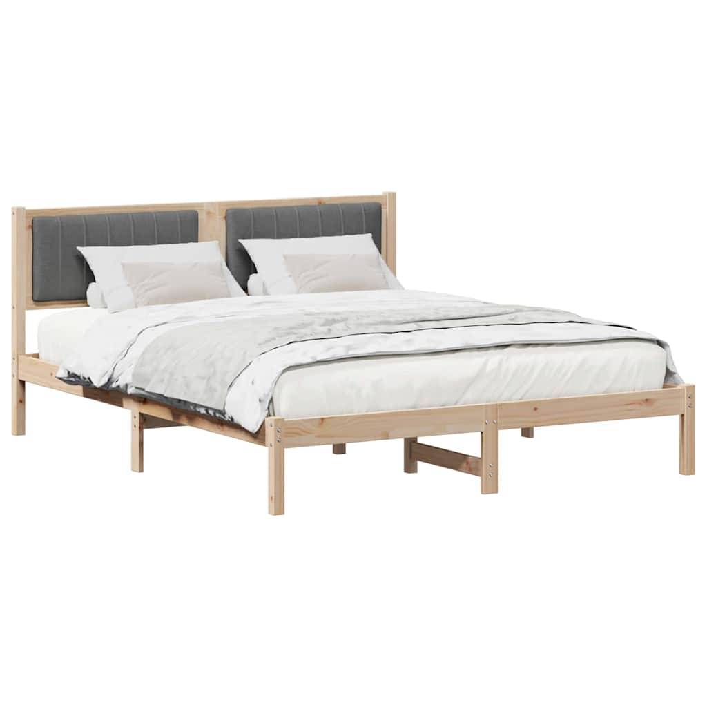 vidaXL Bettgestell mit gepolstertem Kopfteil Dunkelgrau 150 x 200 cm
