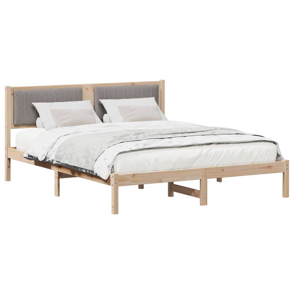 vidaXL Bettgestell mit gepolstertem Kopfteil Taupe 160 x 200 cm