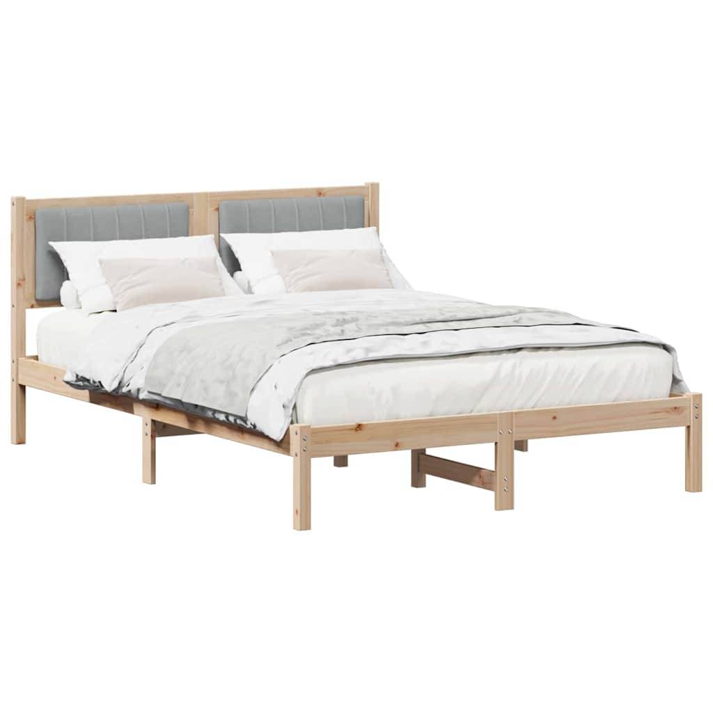 vidaXL Bettgestell mit gepolstertem Kopfteil Hellgrau 120 x 190 cm