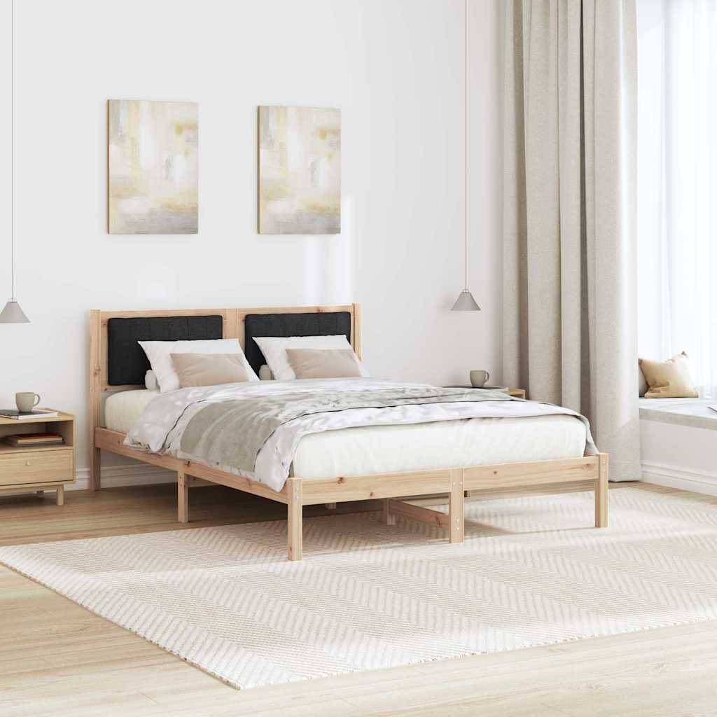 vidaXL Bettgestell mit gepolstertem Kopfteil Schwarz 120 x 190 cm