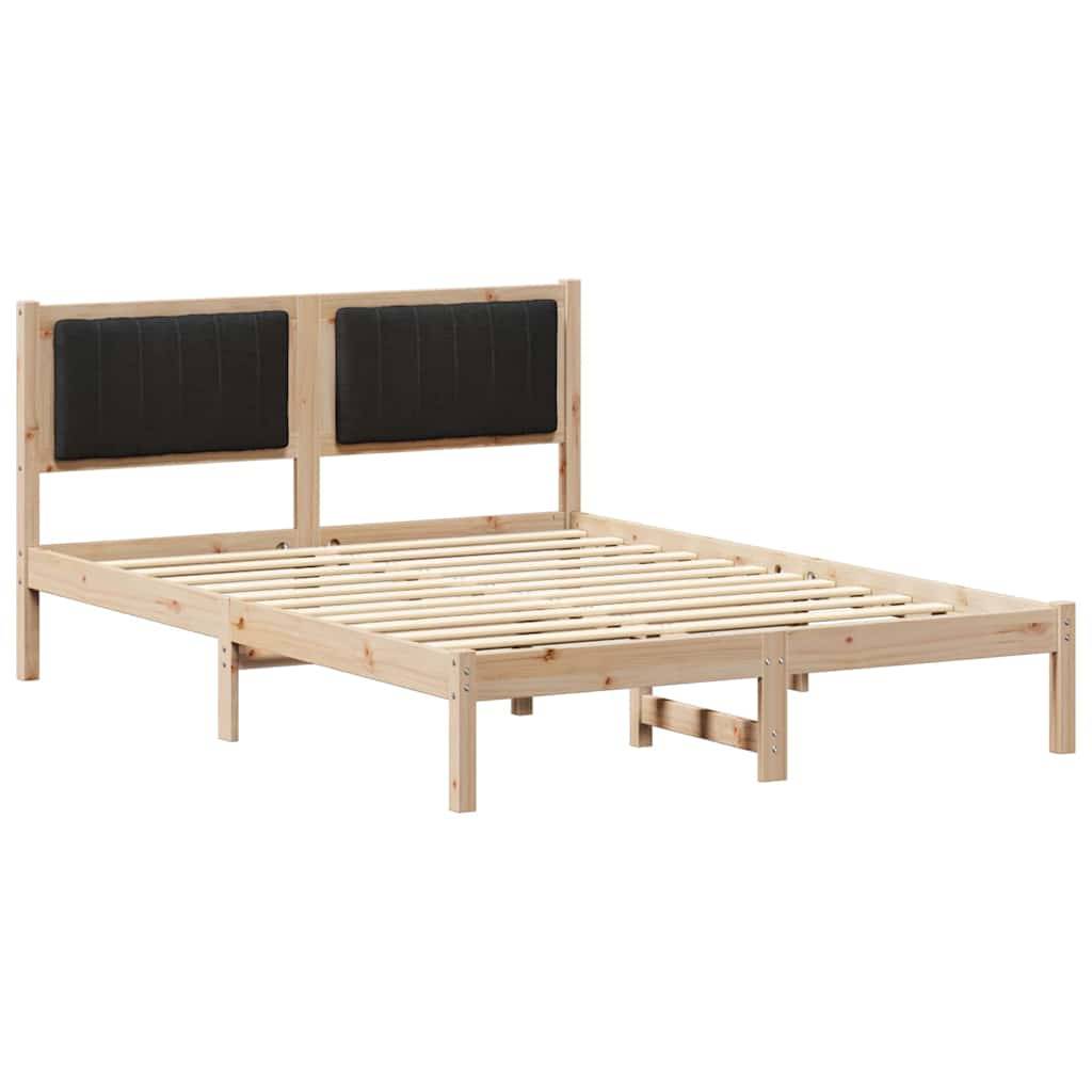 vidaXL Bettgestell mit gepolstertem Kopfteil Schwarz 120 x 190 cm