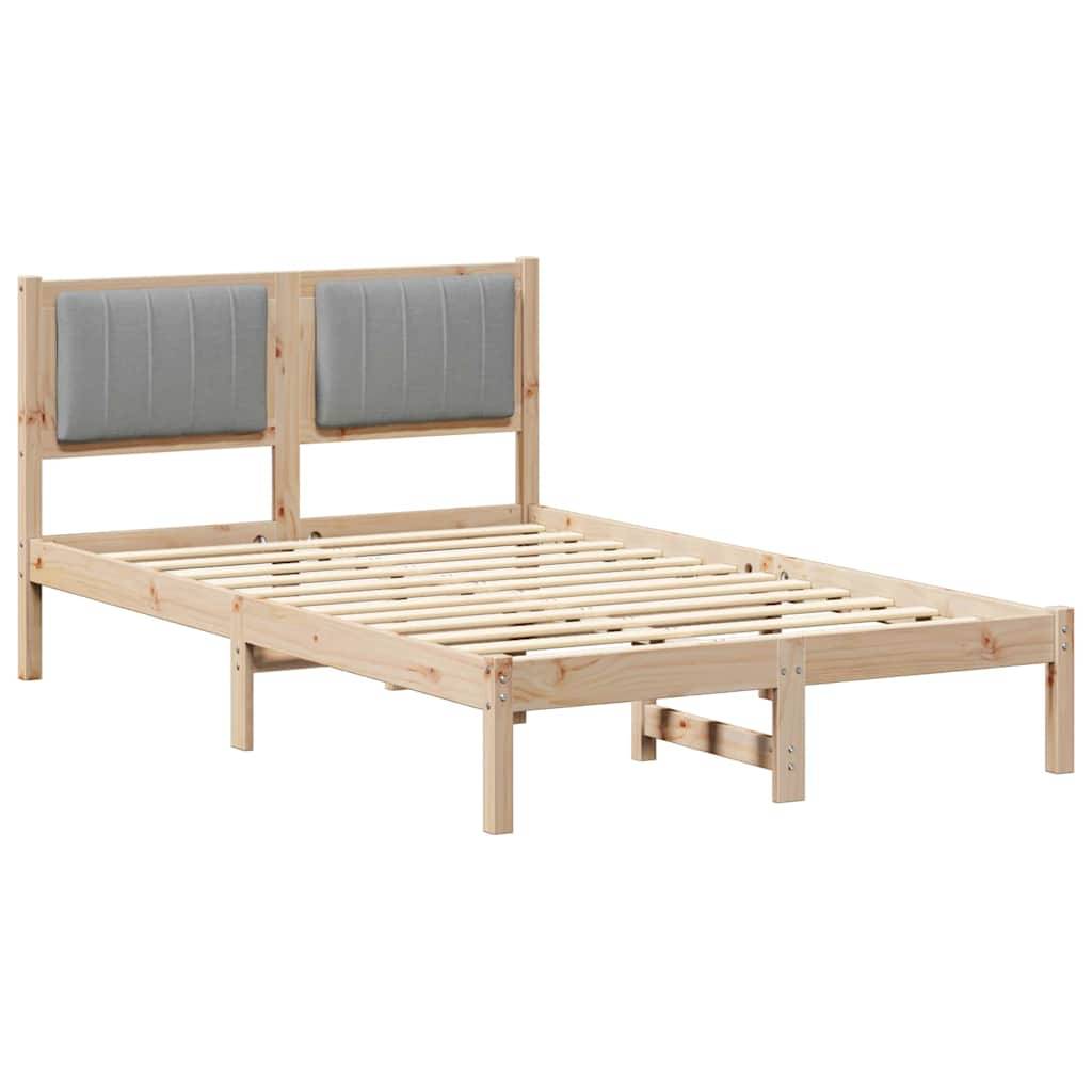vidaXL Bettgestell mit gepolstertem Kopfteil Hellgrau 120 x 200 cm
