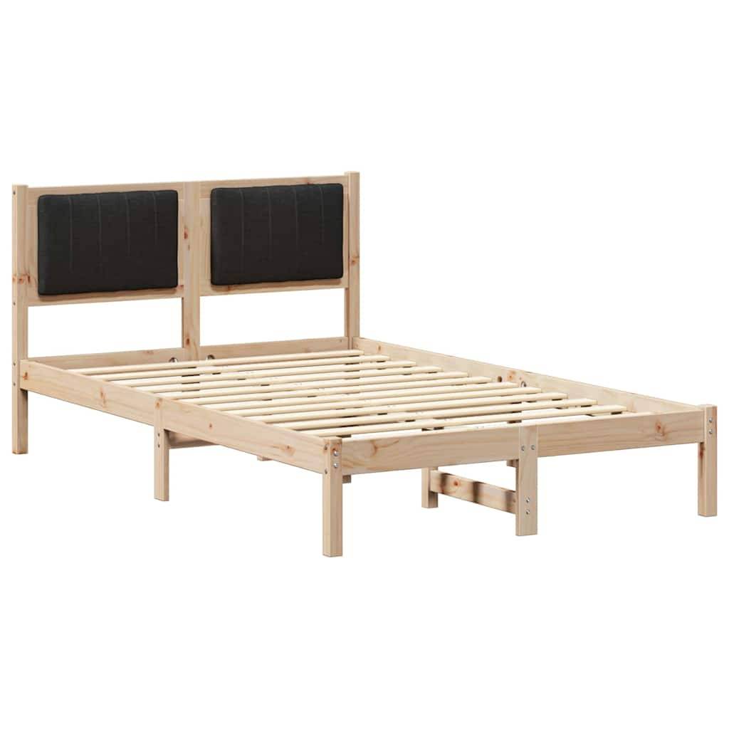 vidaXL Bettgestell mit gepolstertem Kopfteil Schwarz 120 x 200 cm