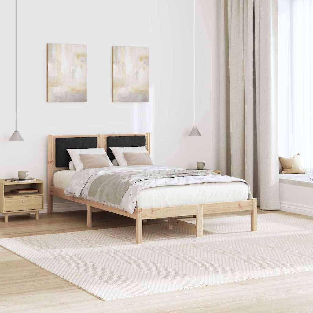 vidaXL Bettgestell mit gepolstertem Kopfteil Schwarz 120 x 200 cm
