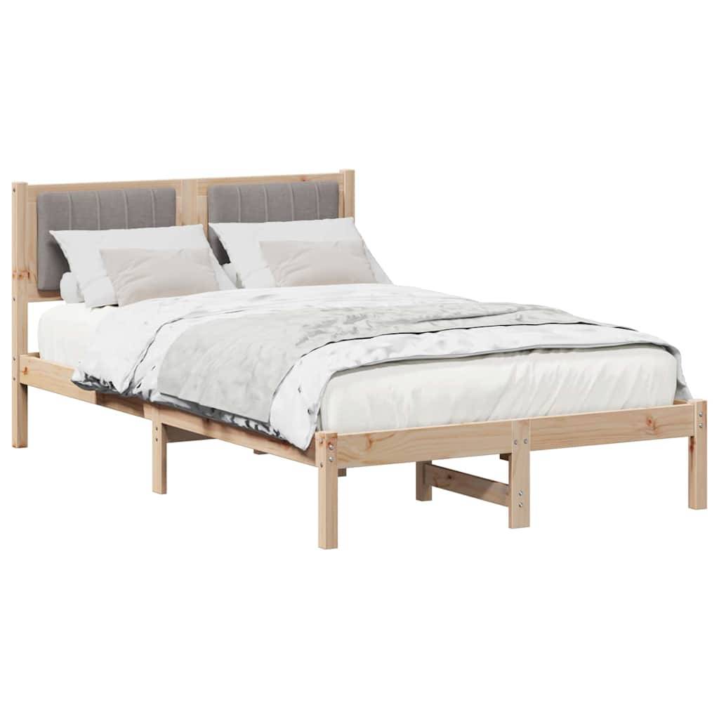 vidaXL Bettgestell mit gepolstertem Kopfteil Taupe 120 x 200 cm