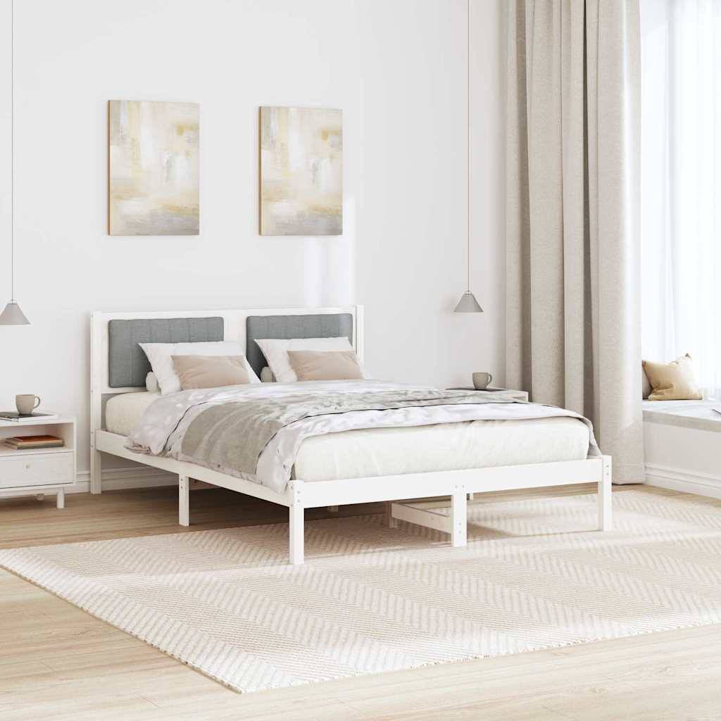 vidaXL Bettgestell mit gepolstertem Kopfteil Hellgrau 120 x 190 cm
