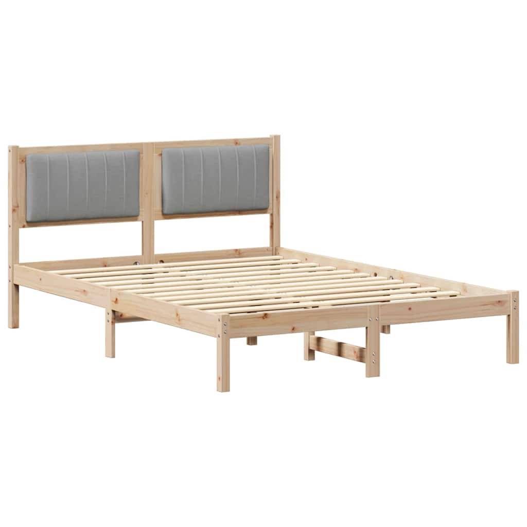 vidaXL Bettgestell mit gepolstertem Kopfteil Hellgrau 120 x 190 cm