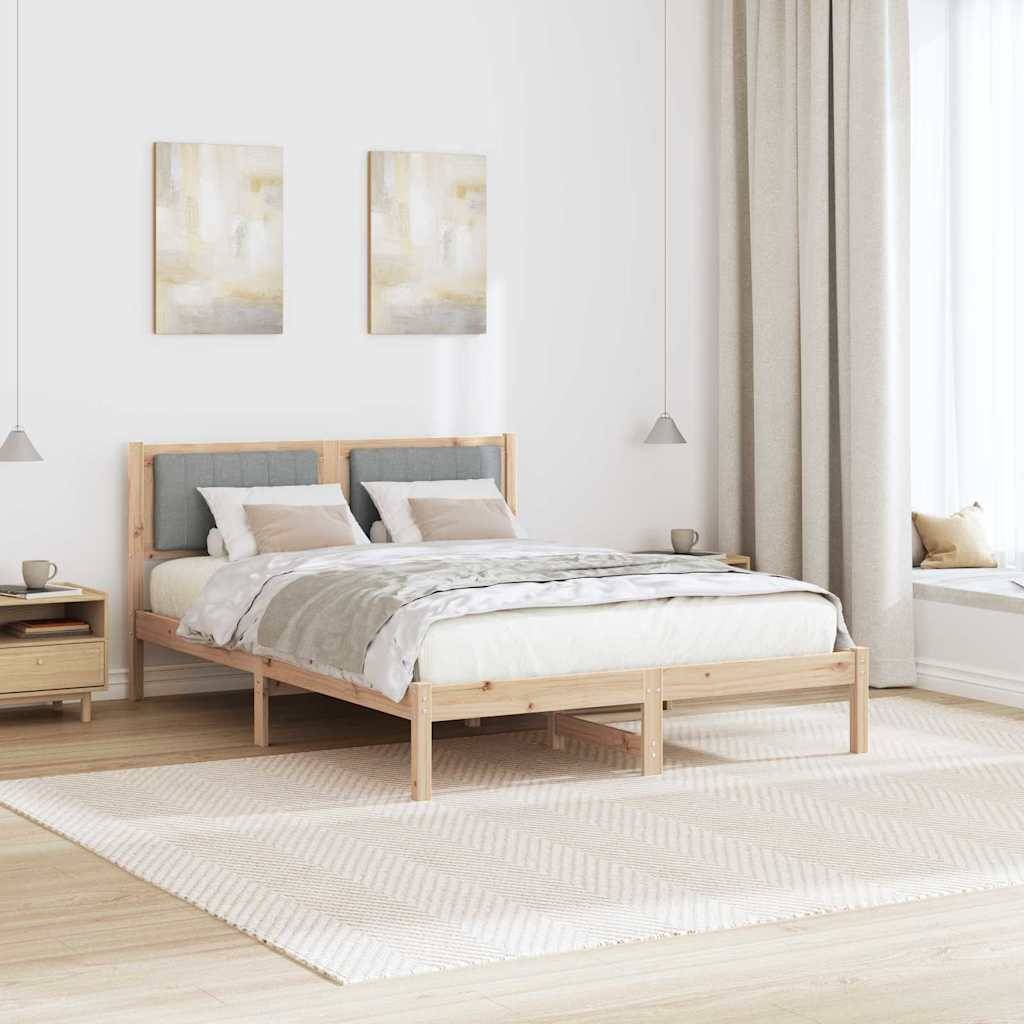 vidaXL Bettgestell mit gepolstertem Kopfteil Hellgrau 120 x 190 cm