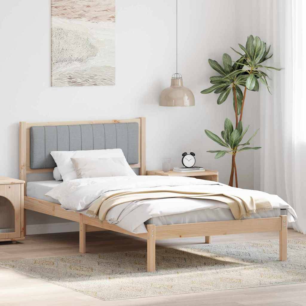 vidaXL Bettgestell mit gepolstertem Kopfteil Hellgrau 100 x 200 cm