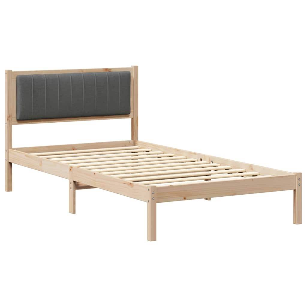 vidaXL Bettgestell mit gepolstertem Kopfteil Dunkelgrau 100 x 200 cm