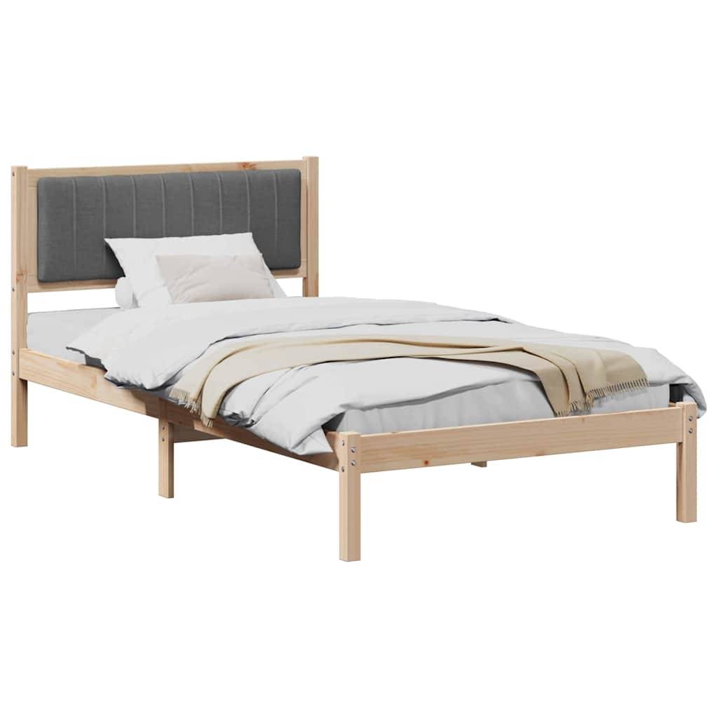 vidaXL Bettgestell mit gepolstertem Kopfteil Dunkelgrau 100 x 200 cm