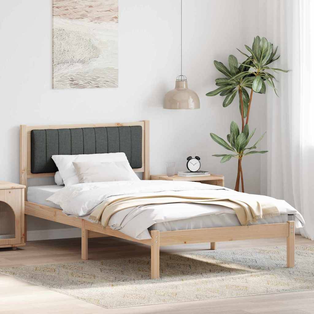 vidaXL Bettgestell mit gepolstertem Kopfteil Dunkelgrau 100 x 200 cm