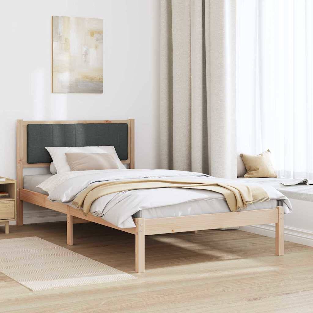 vidaXL Bettgestell mit gepolstertem Kopfteil Dunkelgrau 100 x 200 cm