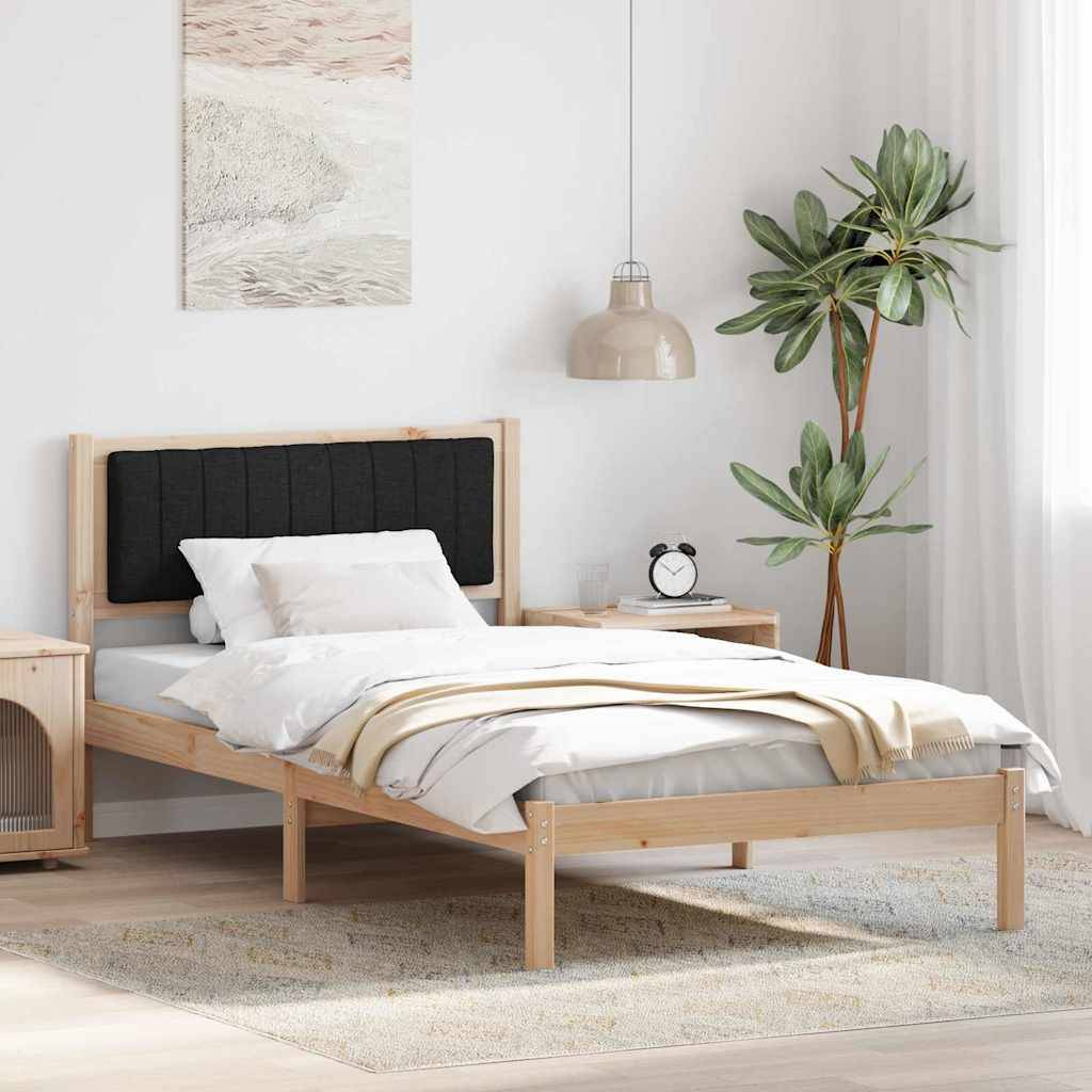 vidaXL Bettgestell mit gepolstertem Kopfteil Schwarz 100 x 200 cm