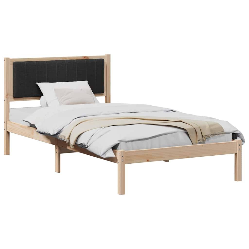 vidaXL Bettgestell mit gepolstertem Kopfteil Schwarz 100 x 200 cm