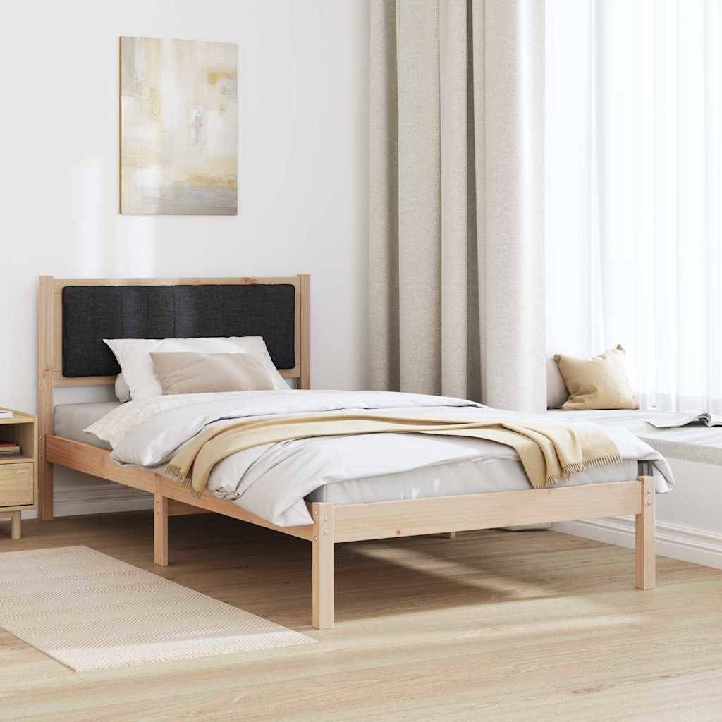 vidaXL Bettgestell mit gepolstertem Kopfteil Schwarz 100 x 200 cm