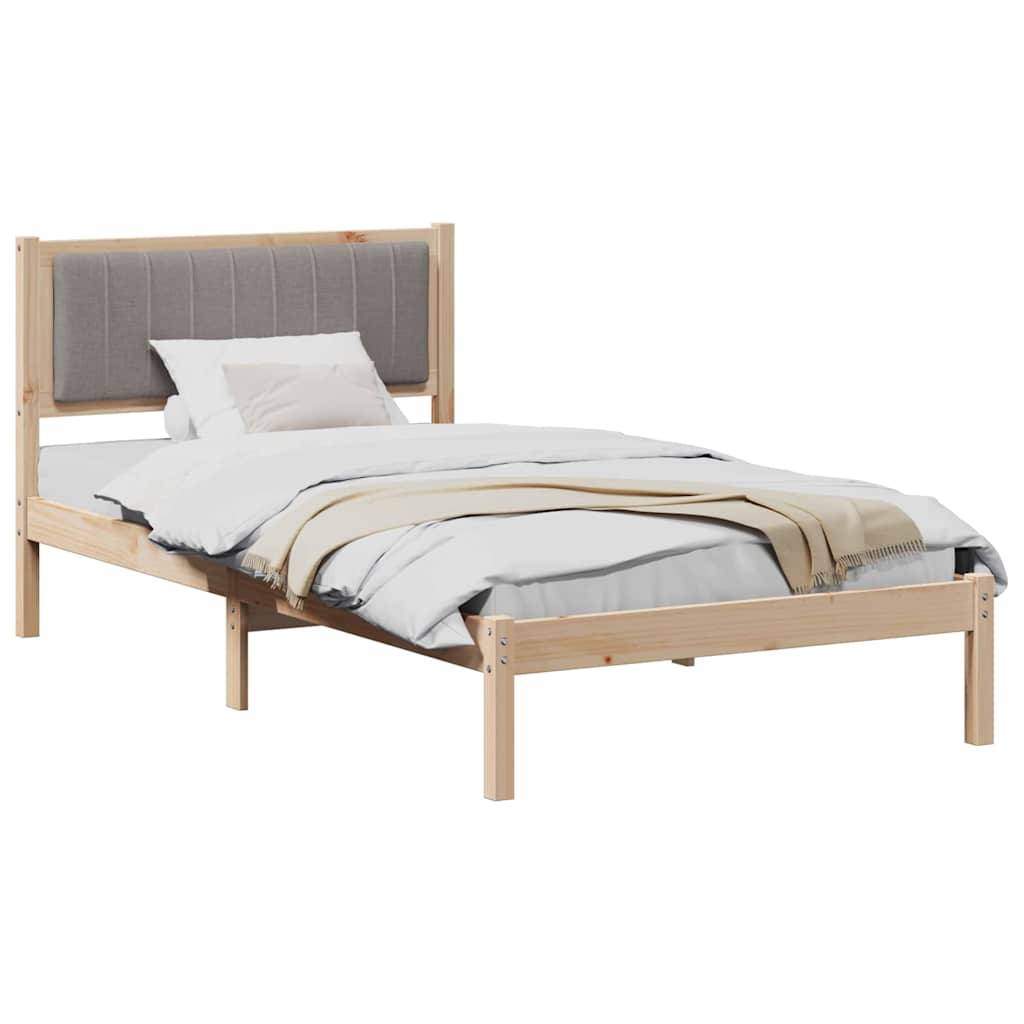 vidaXL Bettgestell mit gepolstertem Kopfteil Taupe 100 x 200 cm