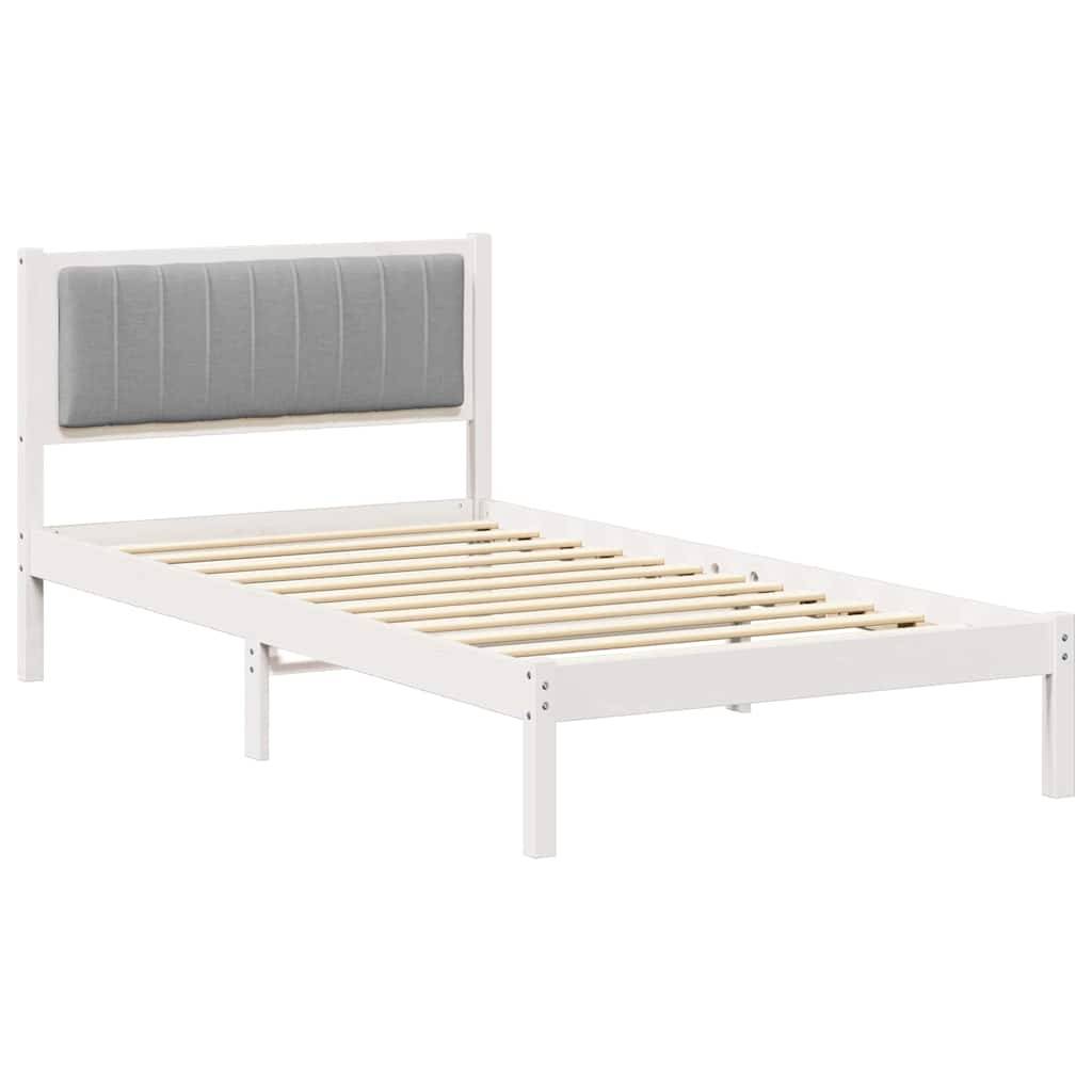 vidaXL Bettgestell mit gepolstertem Kopfteil Hellgrau 100 x 200 cm