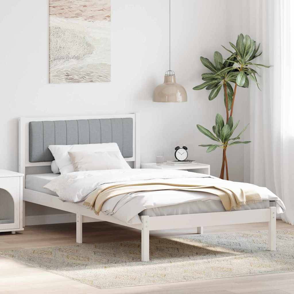 vidaXL Bettgestell mit gepolstertem Kopfteil Hellgrau 100 x 200 cm
