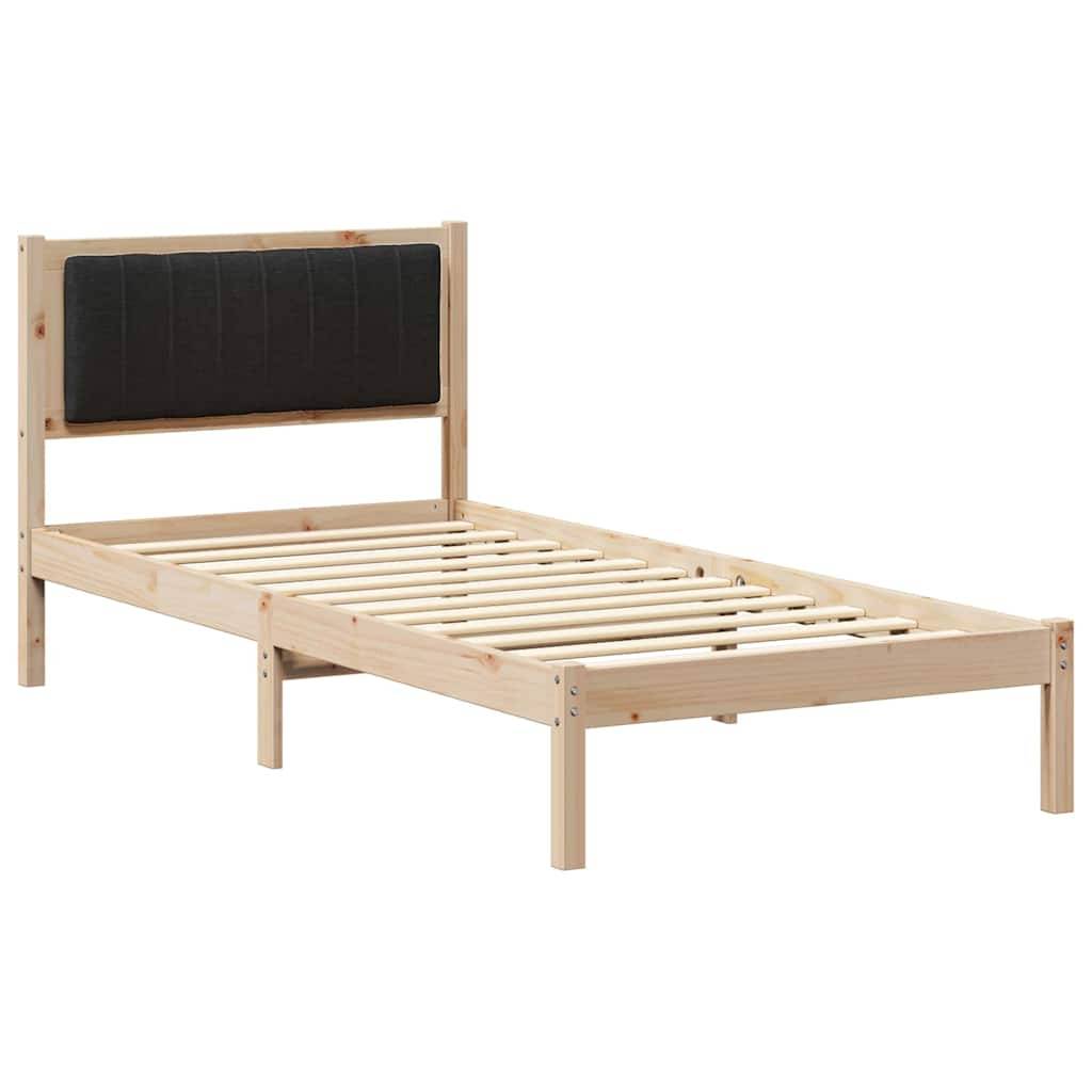 vidaXL Bettgestell mit gepolstertem Kopfteil Schwarz 90 x 200 cm