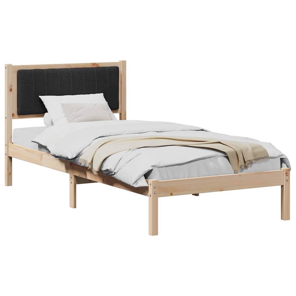 vidaXL Bettgestell mit gepolstertem Kopfteil Schwarz 90 x 200 cm