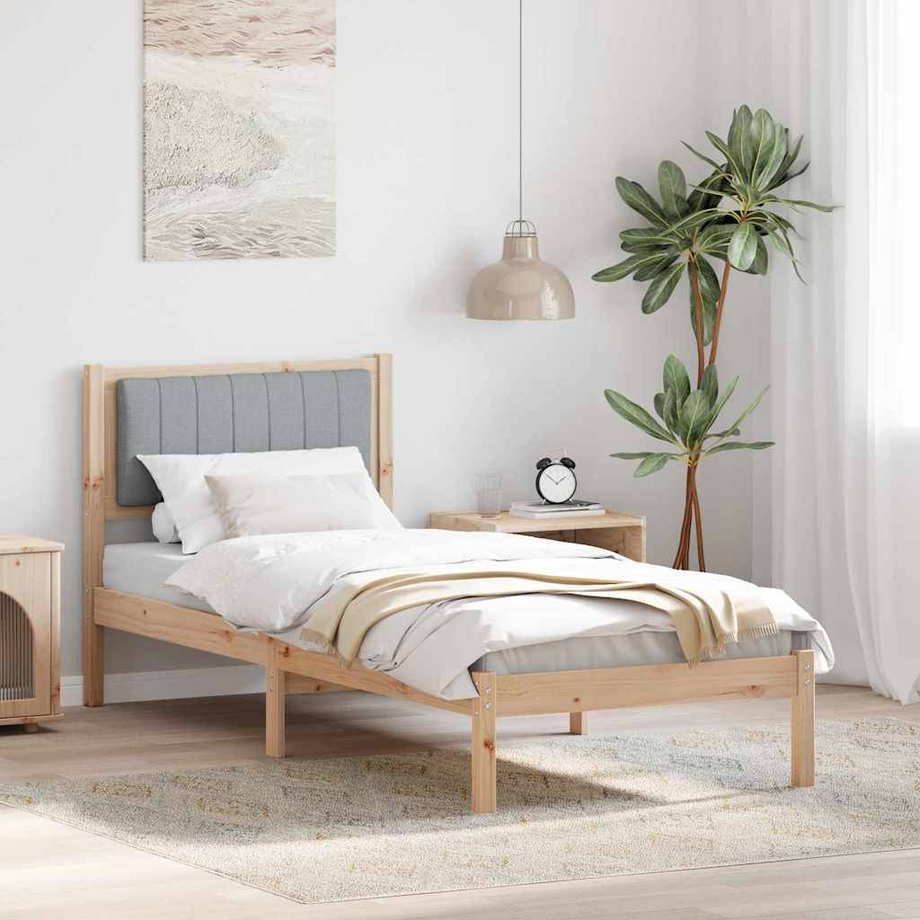 vidaXL Bettgestell mit gepolstertem Kopfteil Hellgrau 80 x 200 cm