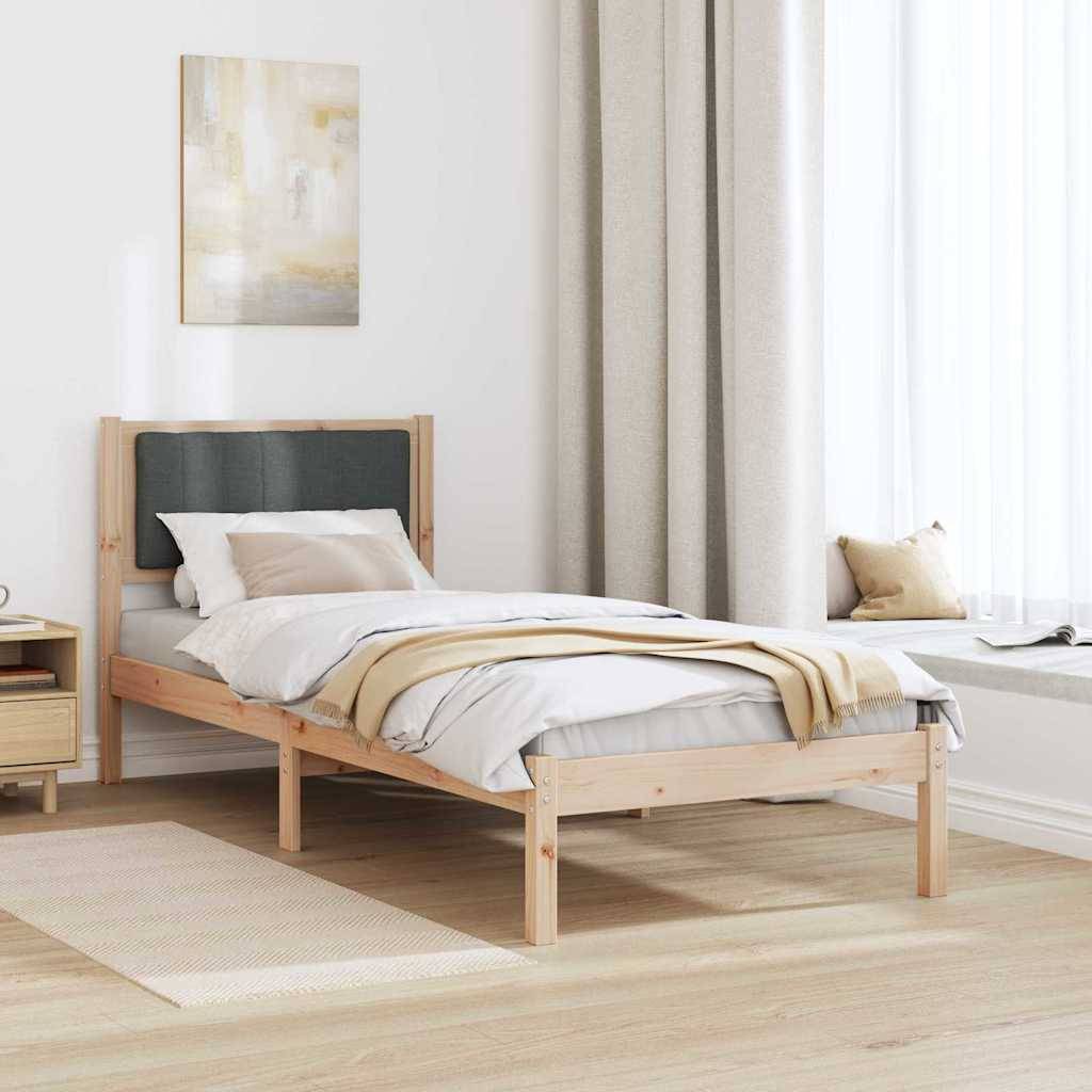 vidaXL Bettgestell mit gepolstertem Kopfteil Dunkelgrau 80 x 200 cm