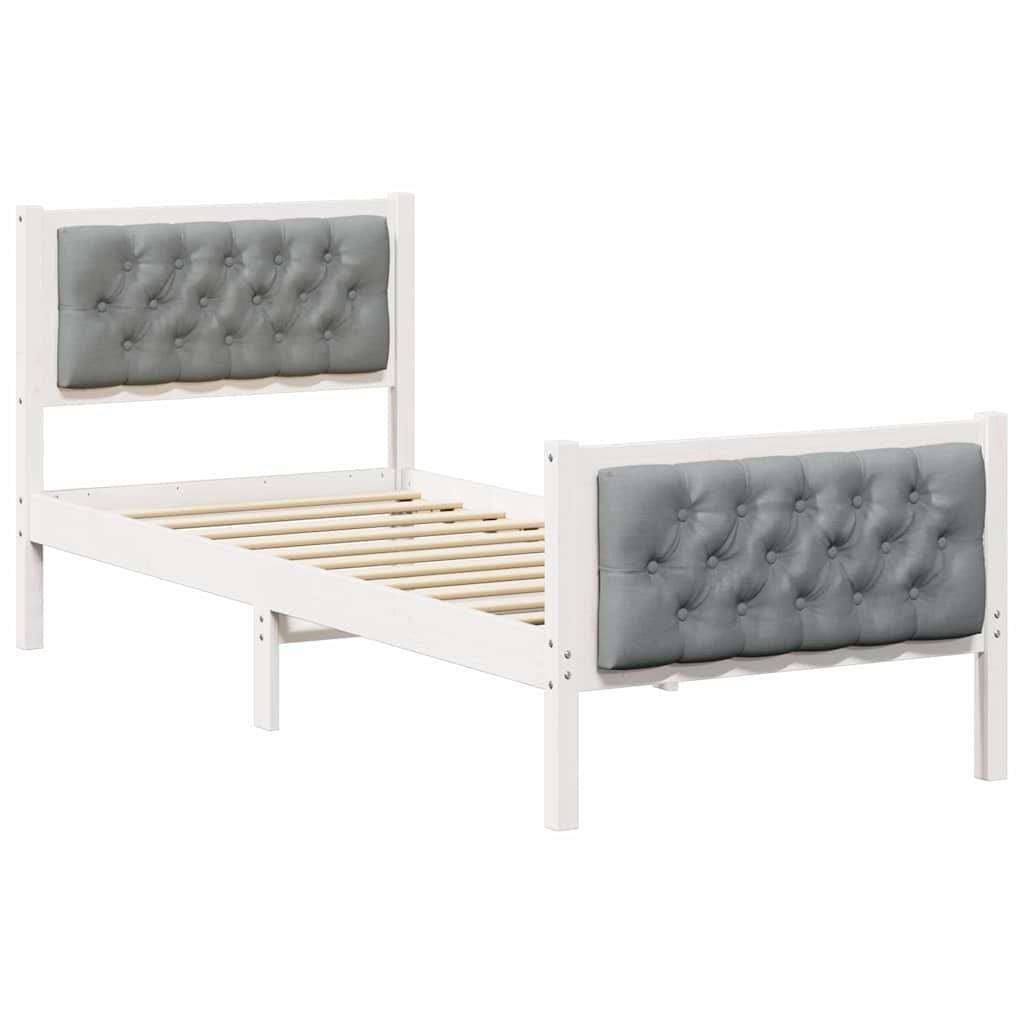 vidaXL Bettrahmen Hellgrau 80 x 200 cm Massives Kiefernholz