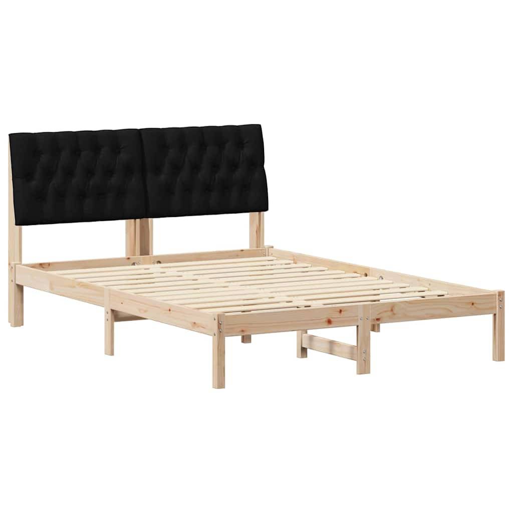 vidaXL Bettgestell mit gepolstertem Kopfteil Braun 160 x 200 cm