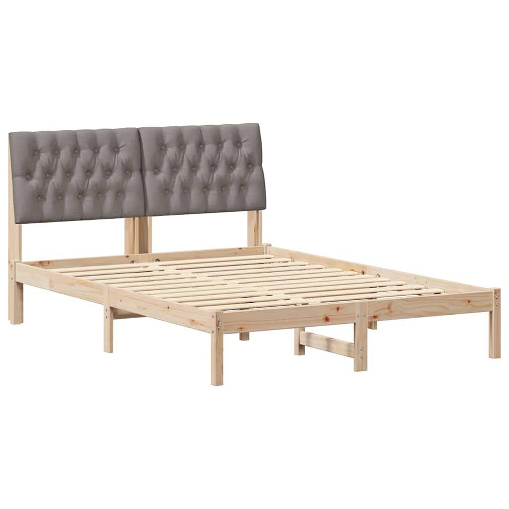 vidaXL Bettgestell mit gepolstertem Kopfteil Braun 150 x 200 cm