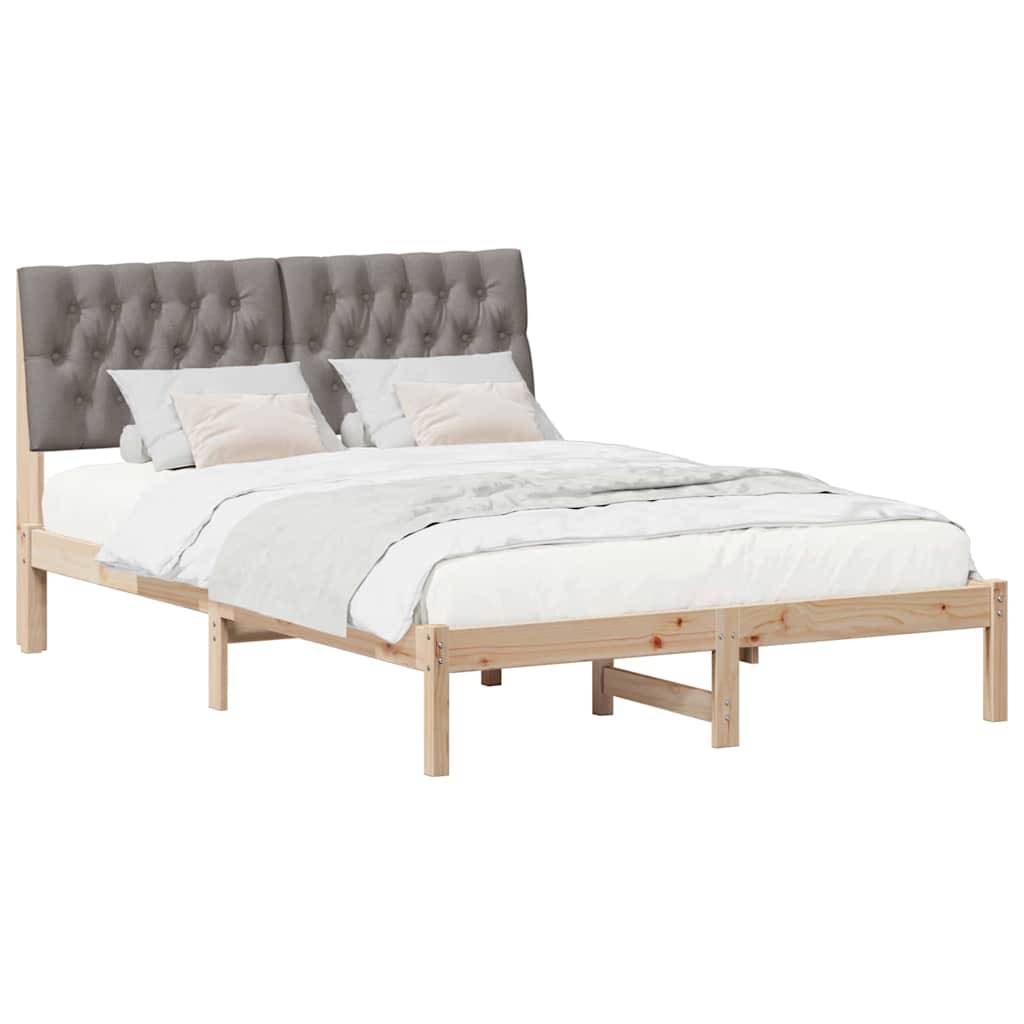 vidaXL Bettgestell mit gepolstertem Kopfteil Braun 160 x 200 cm
