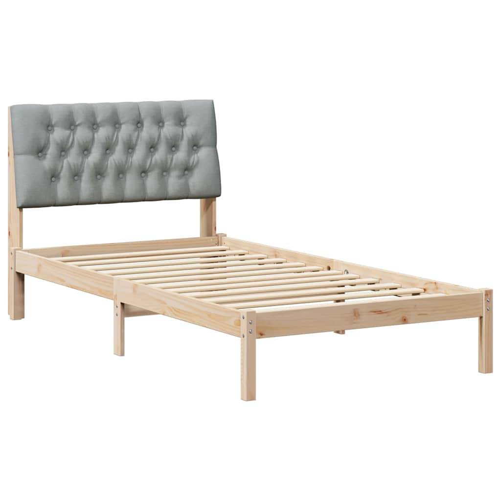 vidaXL Bettgestell mit gepolstertem Kopfteil Braun 100 x 200 cm