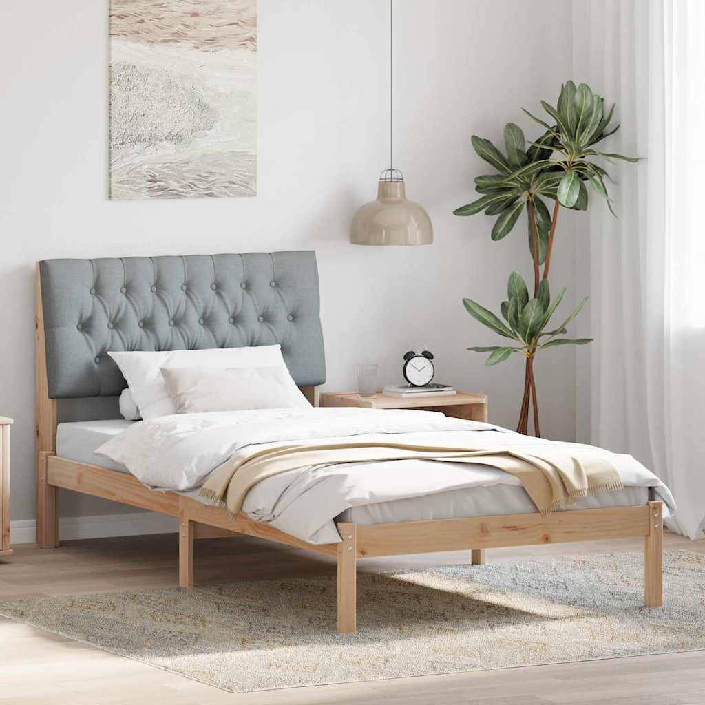 vidaXL Bettgestell mit gepolstertem Kopfteil Braun 100 x 200 cm