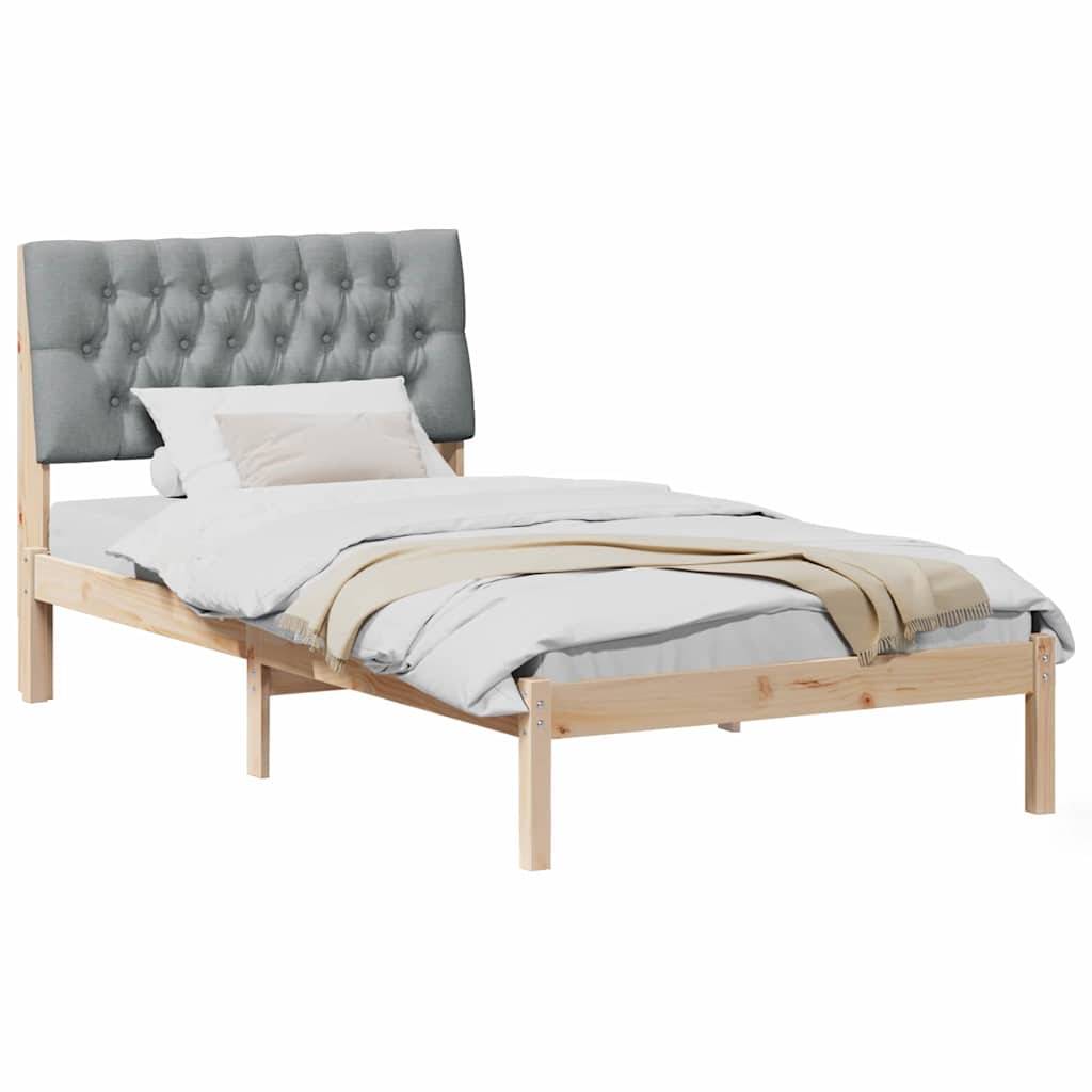 vidaXL Bettgestell mit gepolstertem Kopfteil Braun 100 x 200 cm