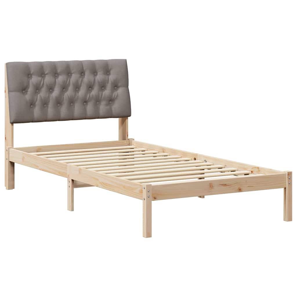 vidaXL Bettgestell mit gepolstertem Kopfteil Braun 100 x 200 cm