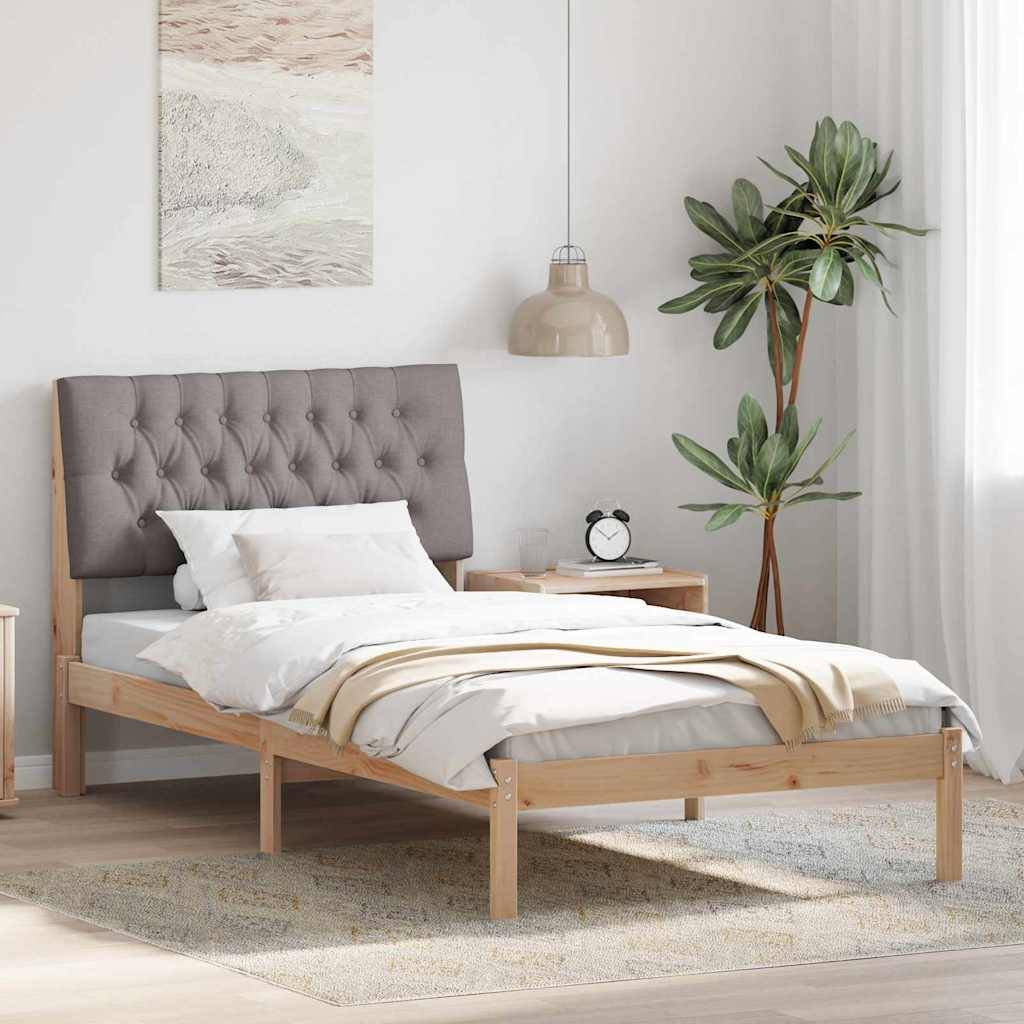 vidaXL Bettgestell mit gepolstertem Kopfteil Braun 100 x 200 cm