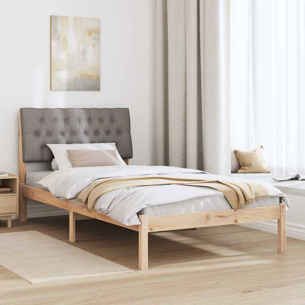 vidaXL Bettgestell mit gepolstertem Kopfteil Braun 100 x 200 cm