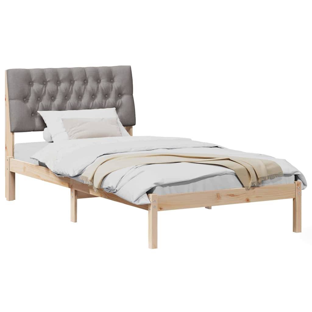 vidaXL Bettgestell mit gepolstertem Kopfteil Braun 100 x 200 cm